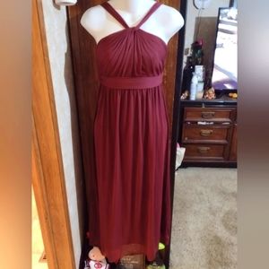 DAVID'S BRIDAL SIZE 10 BURGUNDY DRESS BRIDESMAIDS DRESS